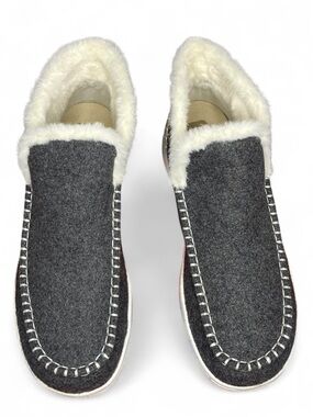 Slip-On Bootie Slippers - HEYDUDE womens Denny Faux Shearling - Size 10 Shoes